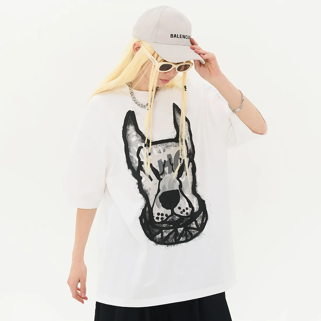 HARSH AND CRUEL  |Crew Neck Unisex Street Style Cotton Short Sleeves Oversized