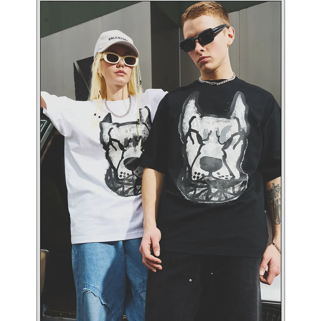 HARSH AND CRUEL  |Crew Neck Unisex Street Style Cotton Short Sleeves Oversized