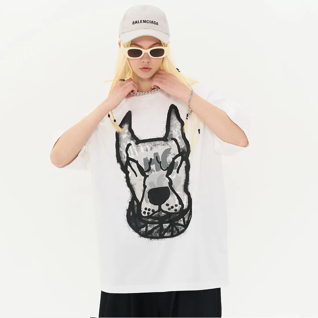 HARSH AND CRUEL  |Crew Neck Unisex Street Style Cotton Short Sleeves Oversized