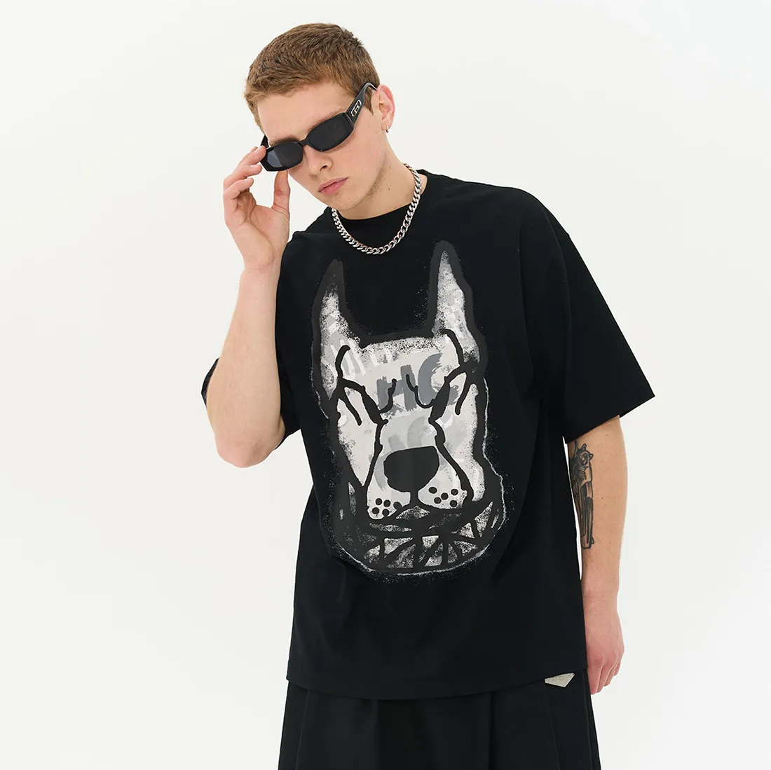 HARSH AND CRUEL  |Crew Neck Unisex Street Style Cotton Short Sleeves Oversized