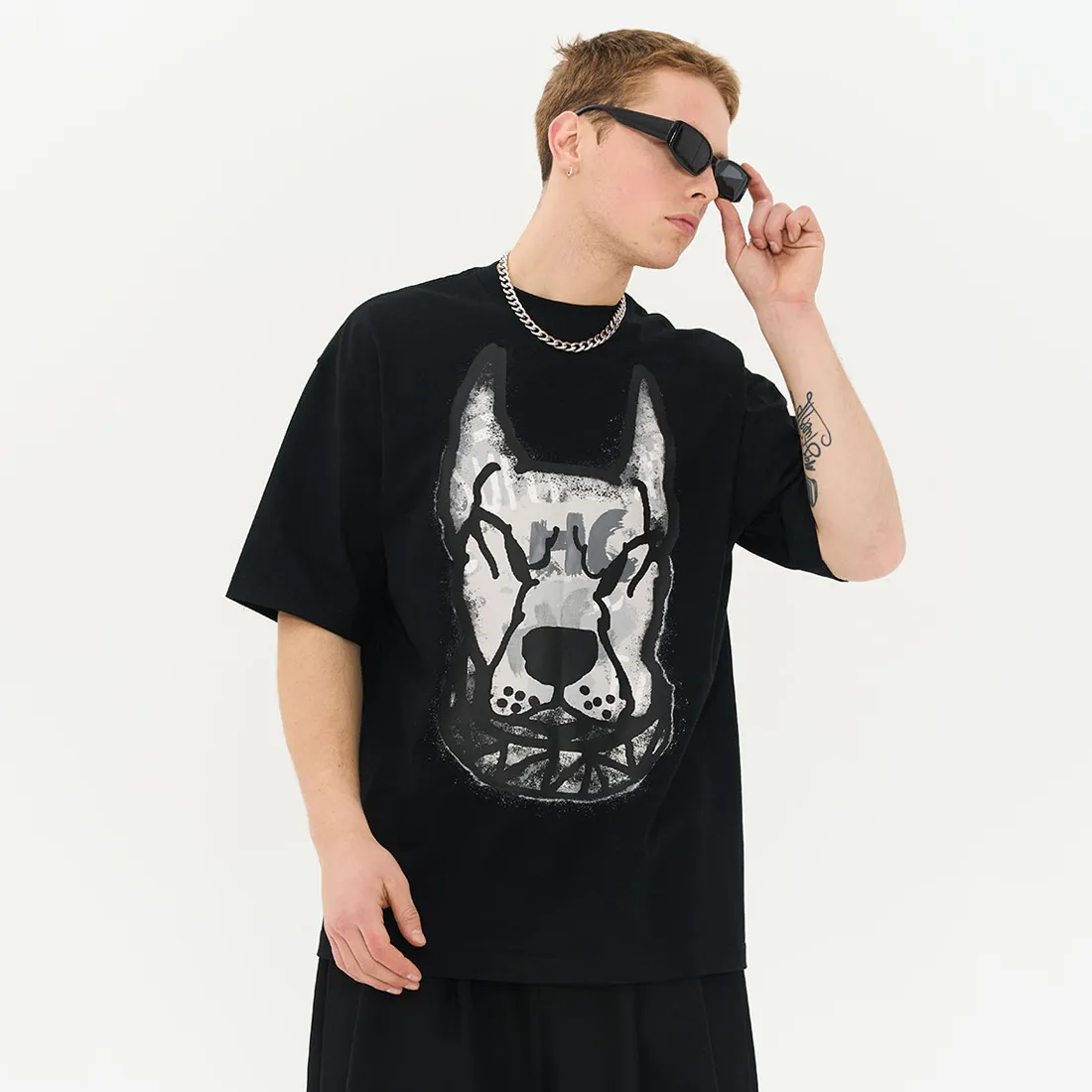 HARSH AND CRUEL  |Crew Neck Unisex Street Style Cotton Short Sleeves Oversized