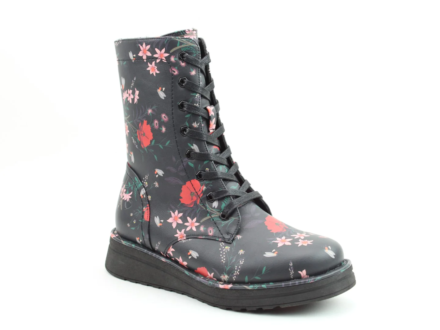 Heavenly Feet – Martina 4 Bee/Flower Print Black