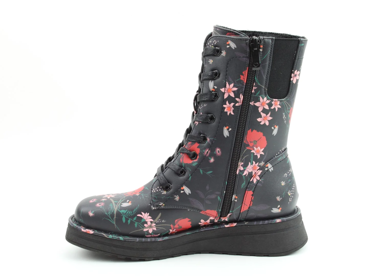 Heavenly Feet – Martina 4 Bee/Flower Print Black