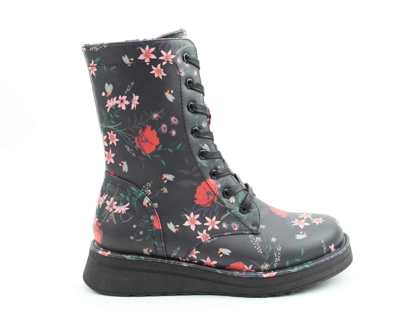 Heavenly Feet – Martina 4 Bee/Flower Print Black