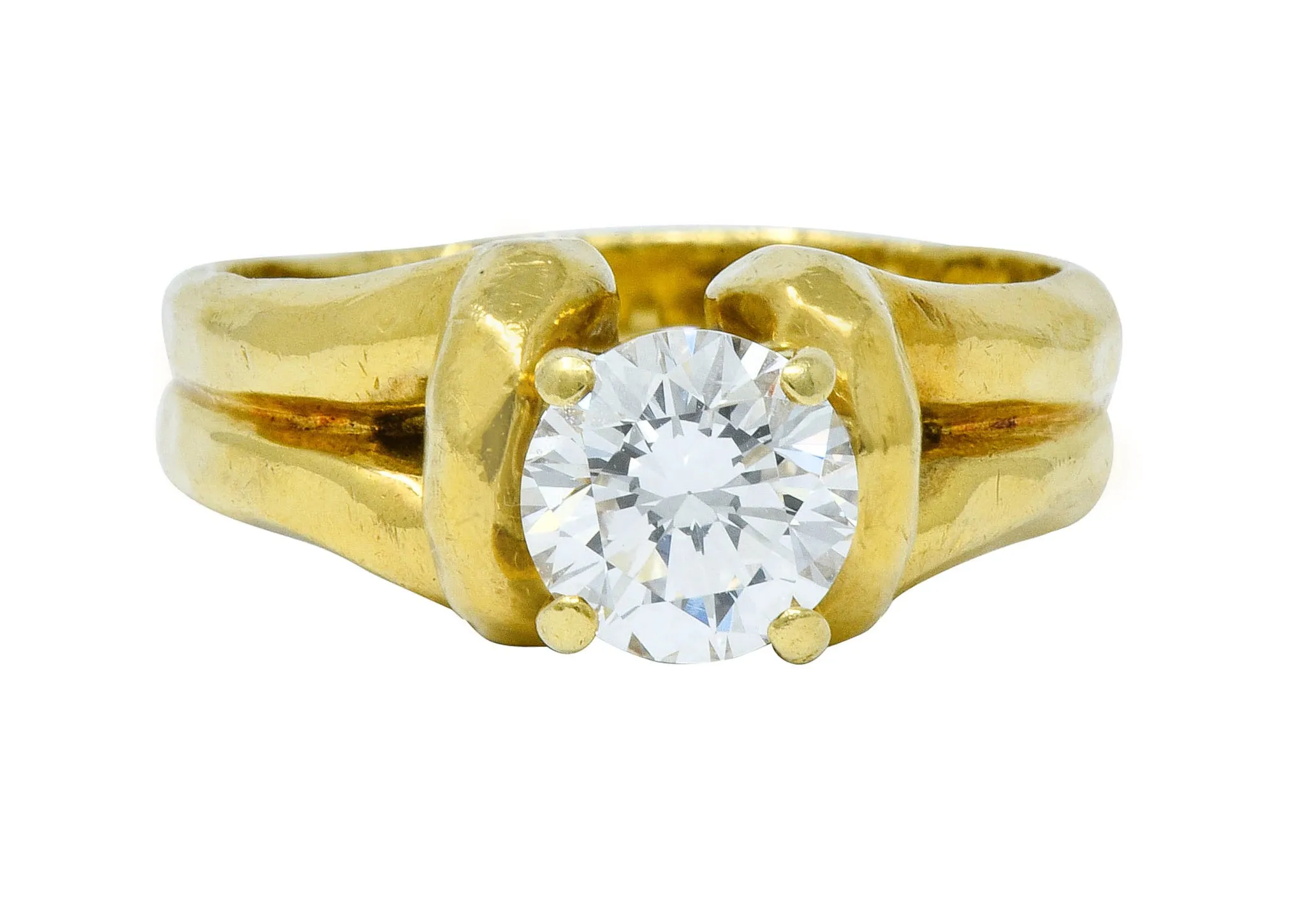 Henry Dunay Vintage 0.70 CT Diamond 18 Karat Gold Engagement Ring