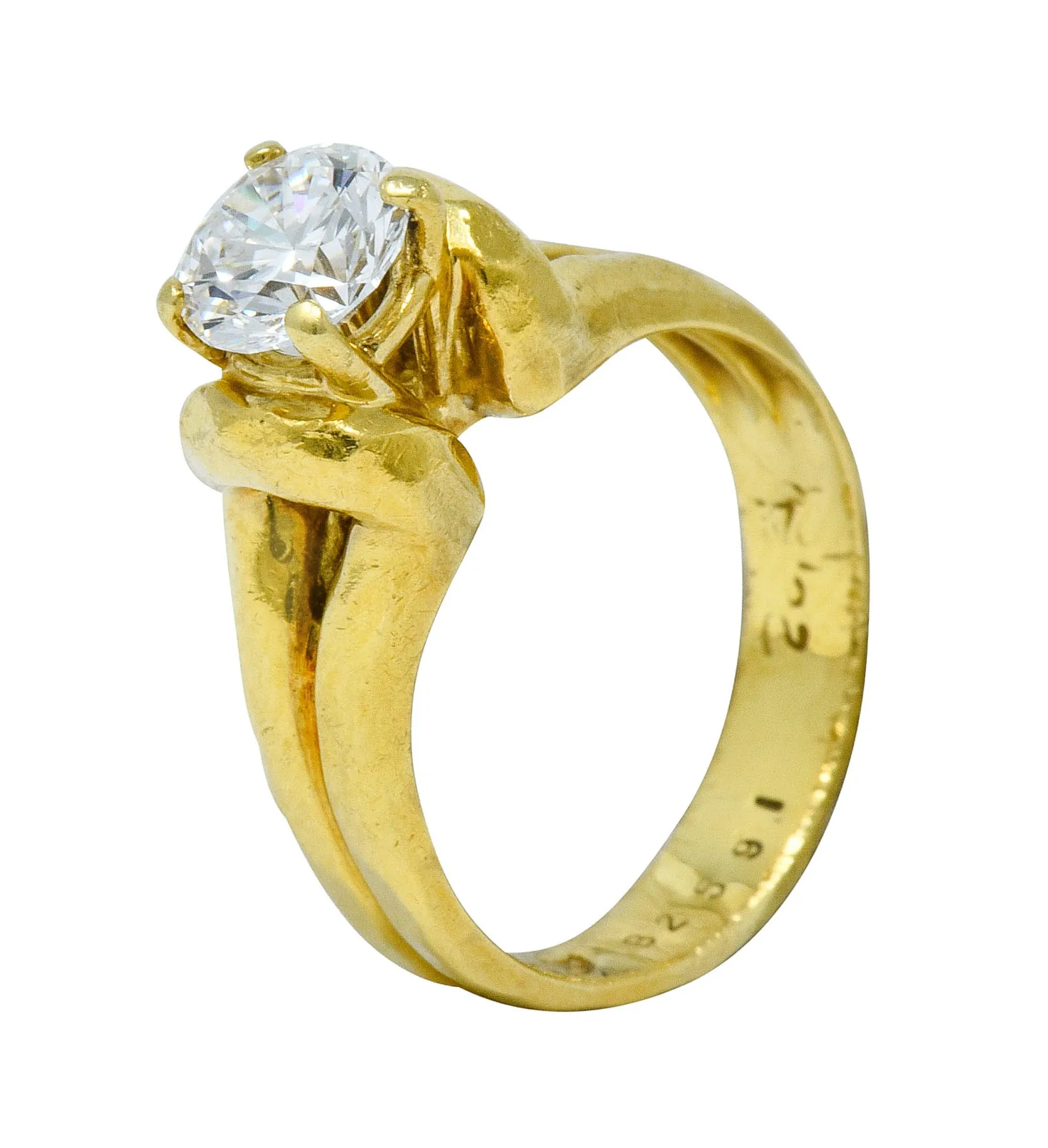 Henry Dunay Vintage 0.70 CT Diamond 18 Karat Gold Engagement Ring