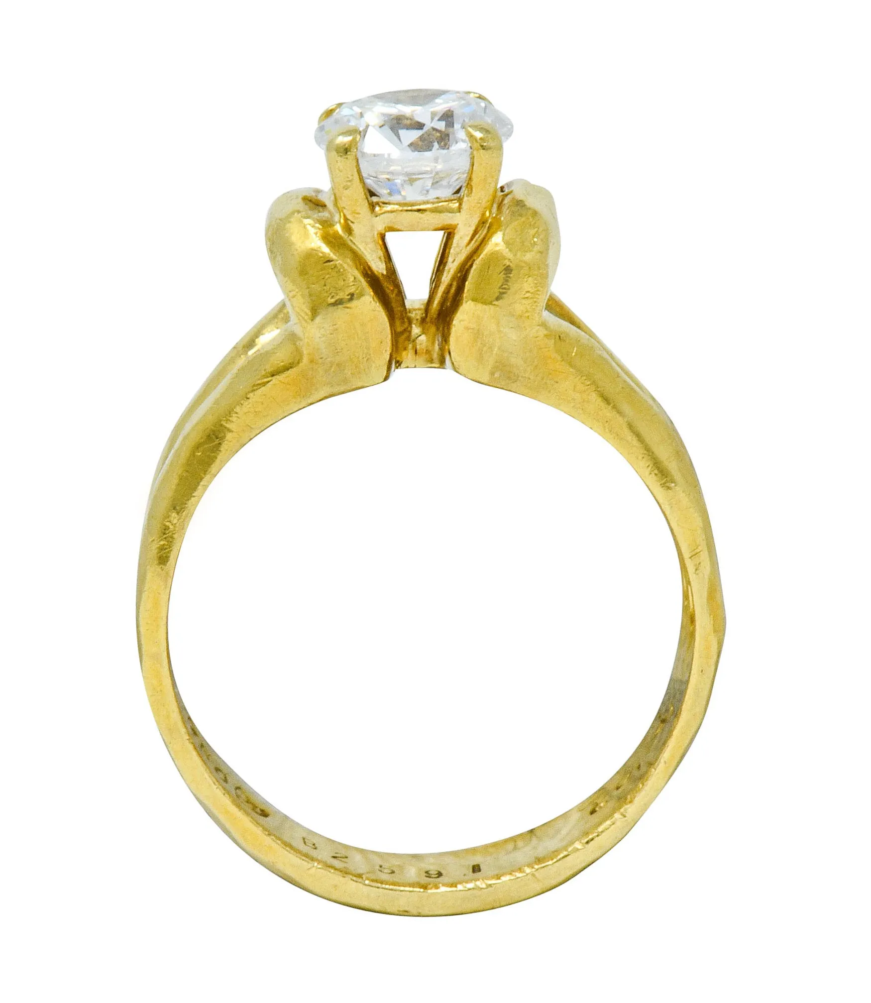 Henry Dunay Vintage 0.70 CT Diamond 18 Karat Gold Engagement Ring