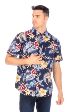 HIBISCUS PRINT SHORT SLEEVE SHIRT