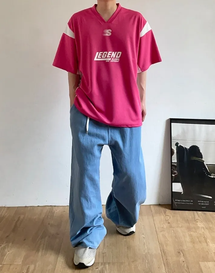 HUE  |Street Style Plain Short Sleeves Oversized Logo T-Shirts