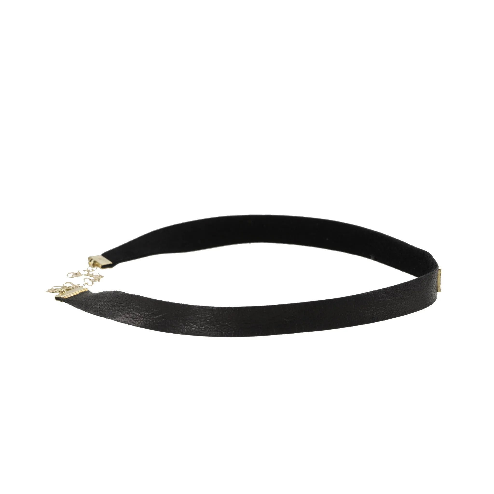 Initial Diamond Leather Choker