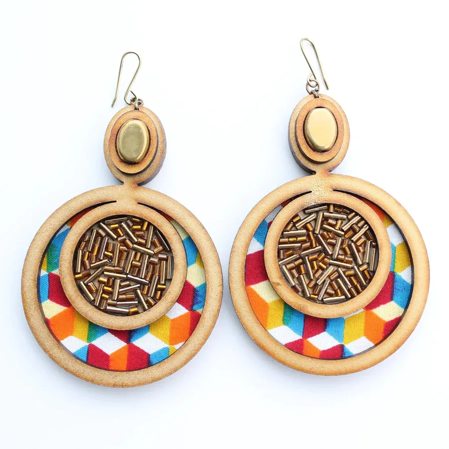 INKATURAH Mother Daughter African Print Earrings