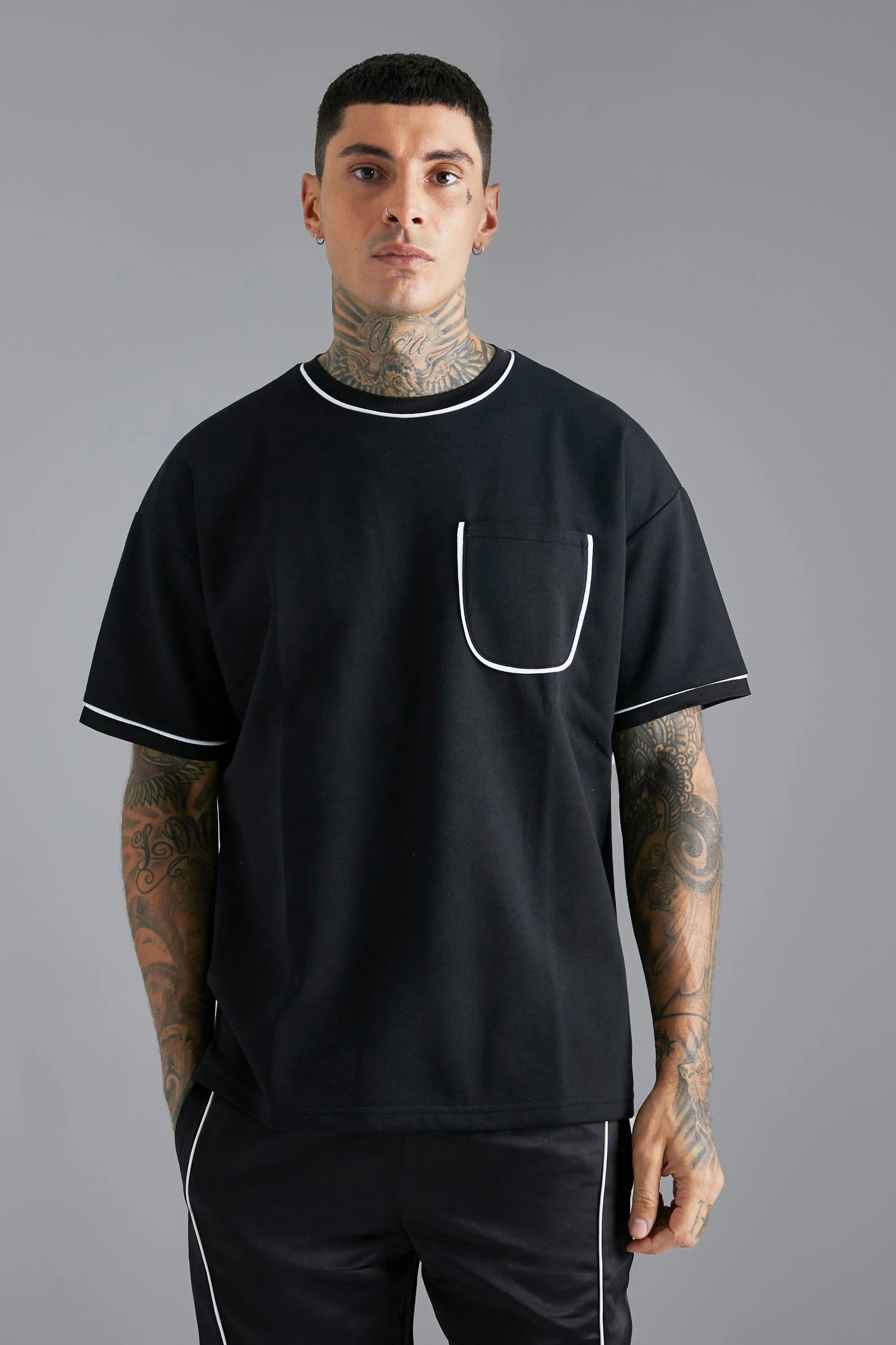 Interlock Oversized Piped T-shirt 