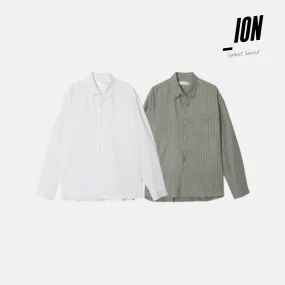 IONSEOUL  |Stripes Unisex Street Style Oversized Shirts