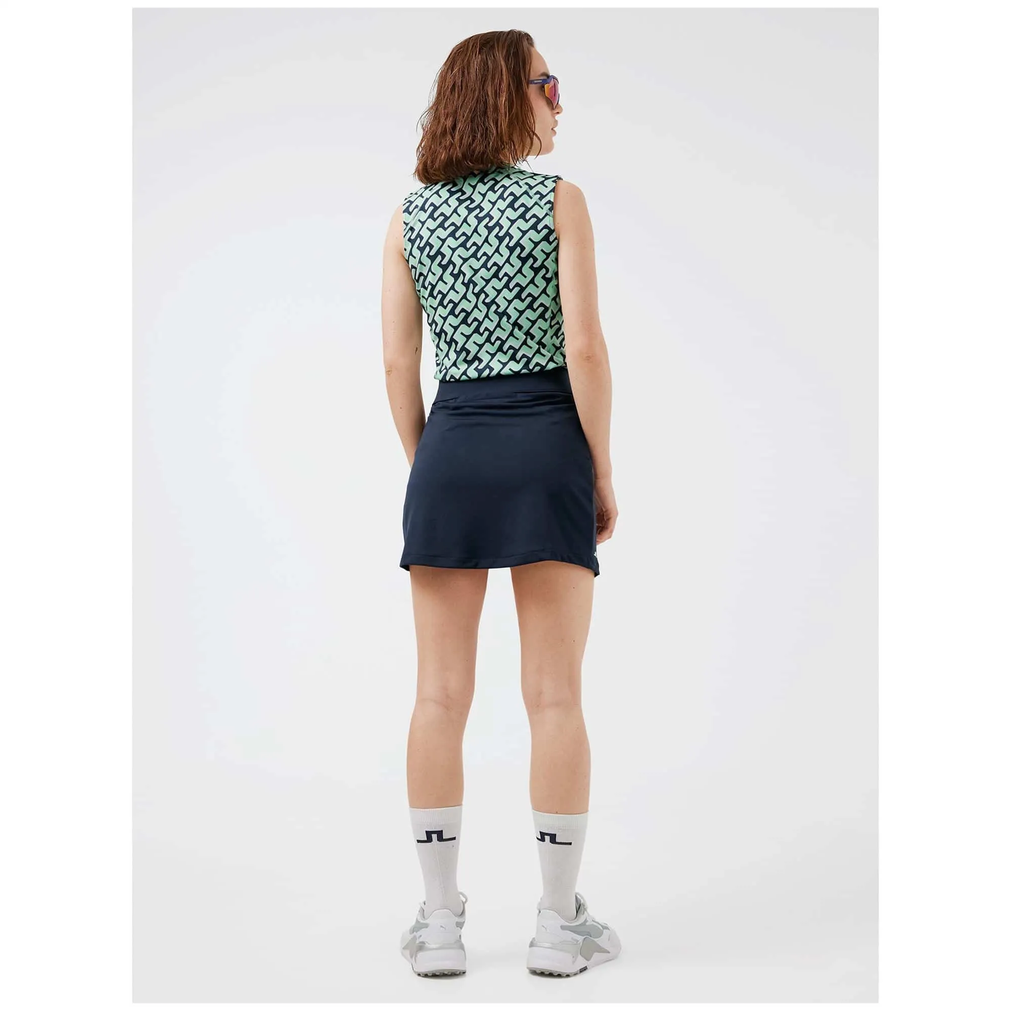 J Lindeberg Mona Sleeveless Ladies Golf Top Navy 3D Bridge