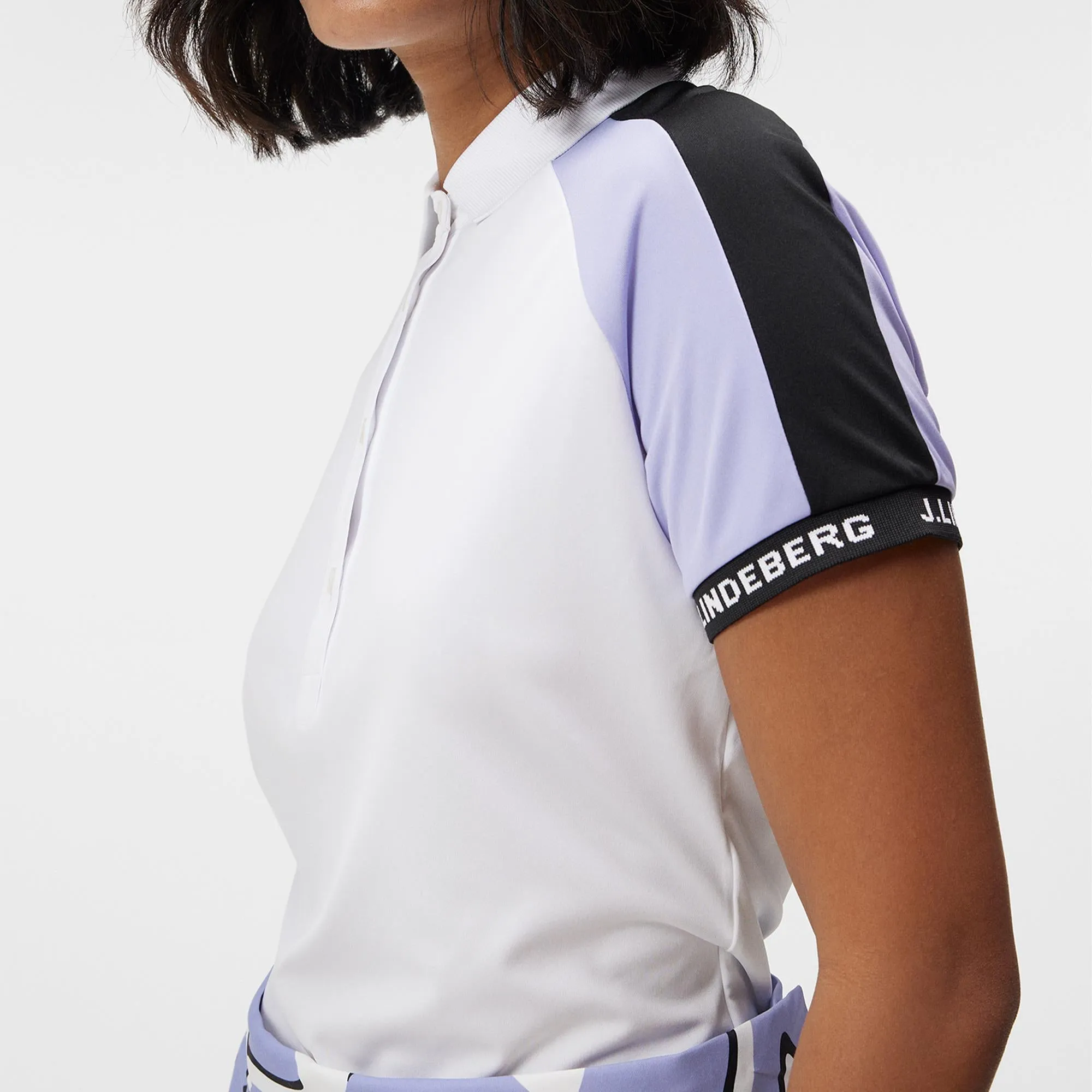 J Lindeberg Perinne Ladies Golf Polo Shirt White