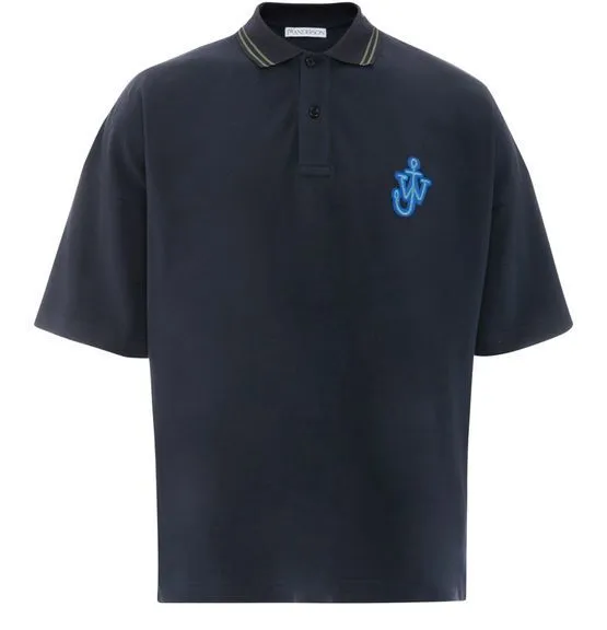 J W ANDERSON  |Plain Cotton Short Sleeves Logo Designers Polos