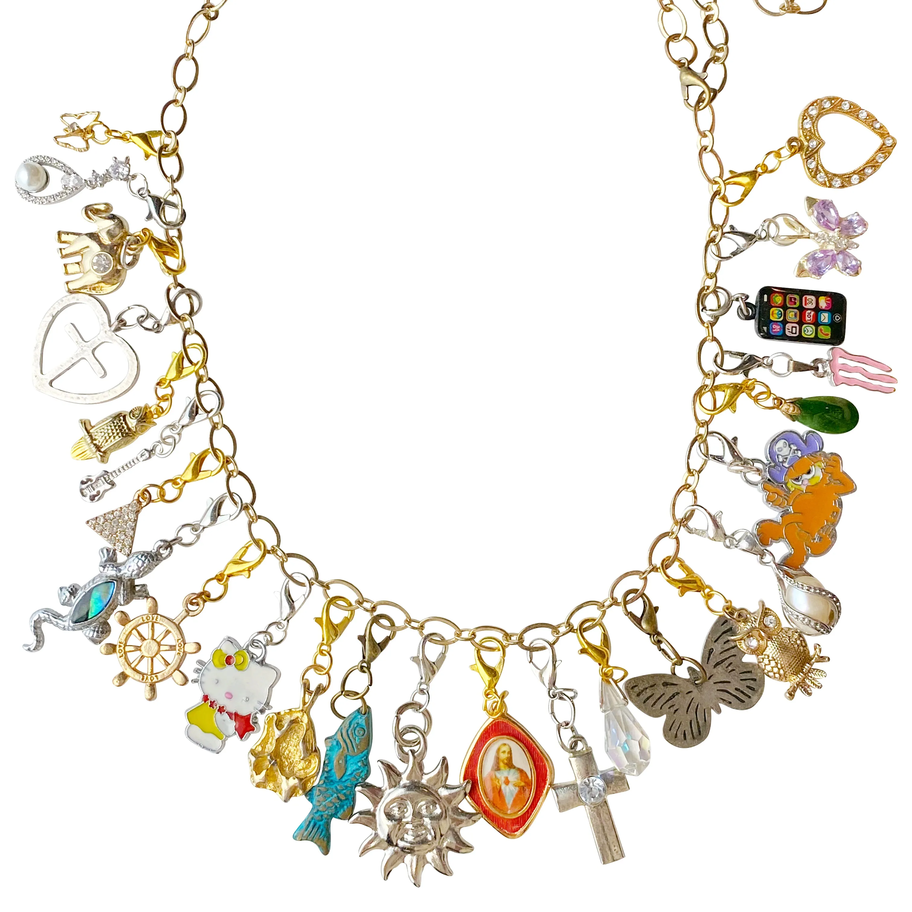 Junk Punk Vintage Remix Charm Necklace