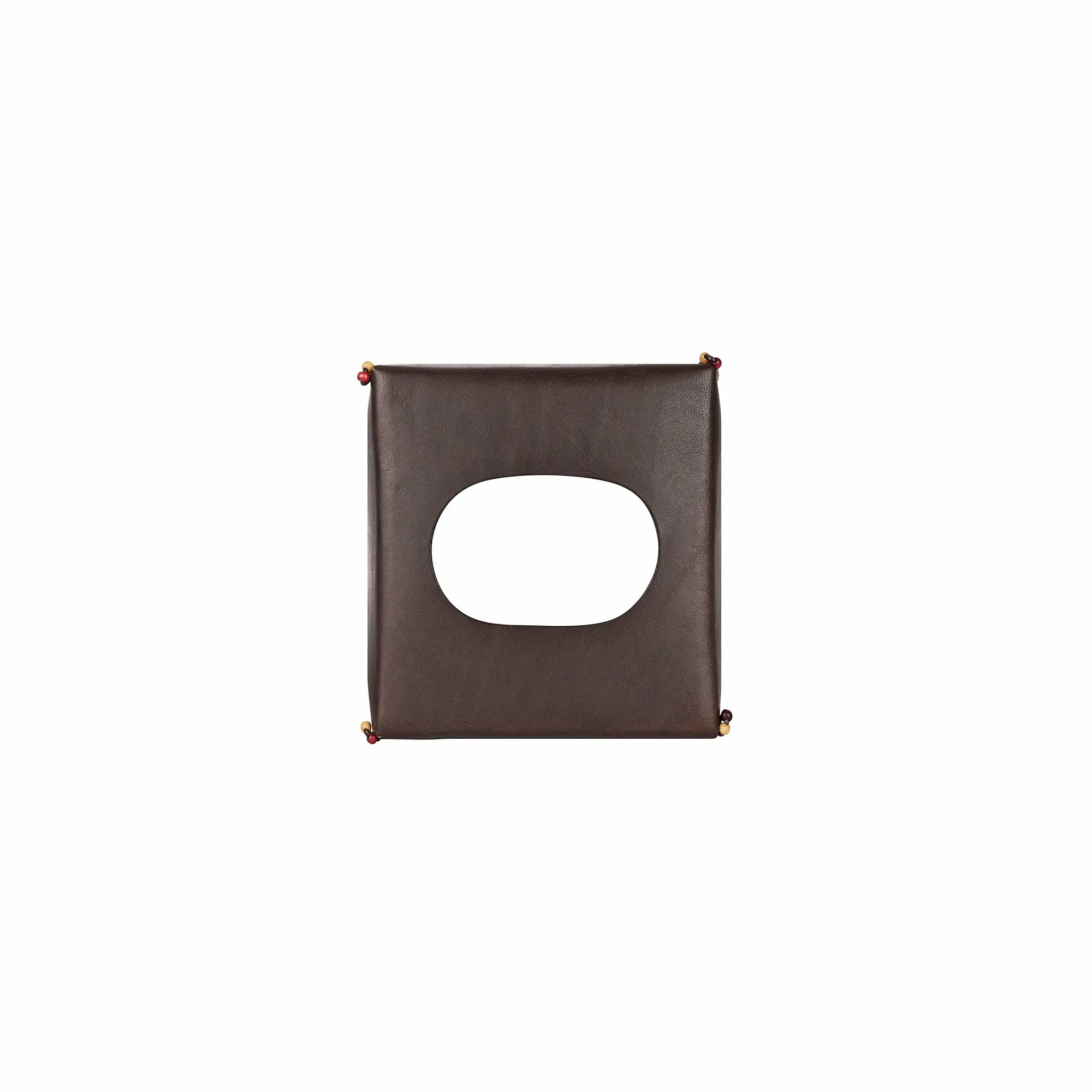 Kleenex Box Square Cuoio Dark Brown