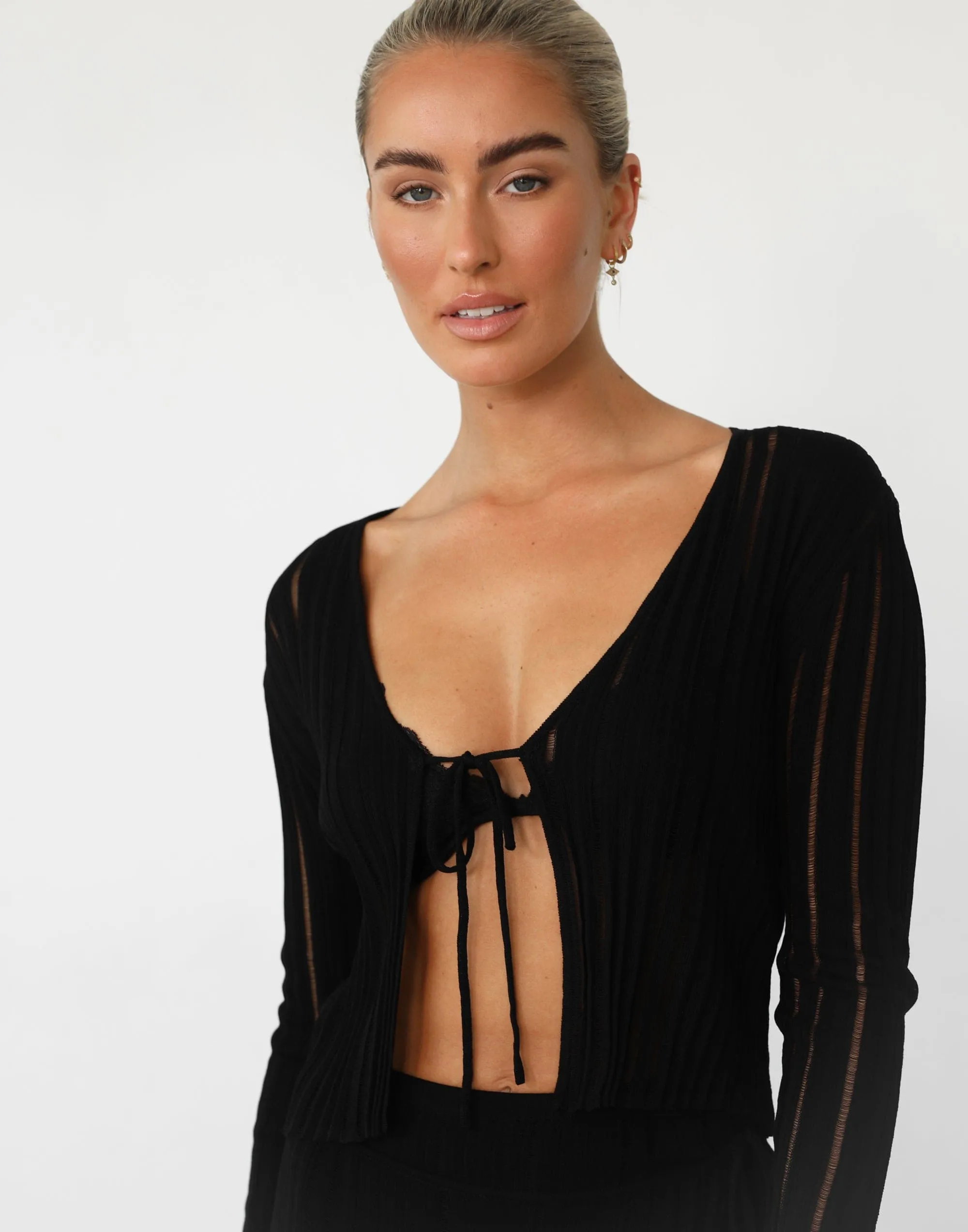 Krystelle Long Sleeve Top (Black)