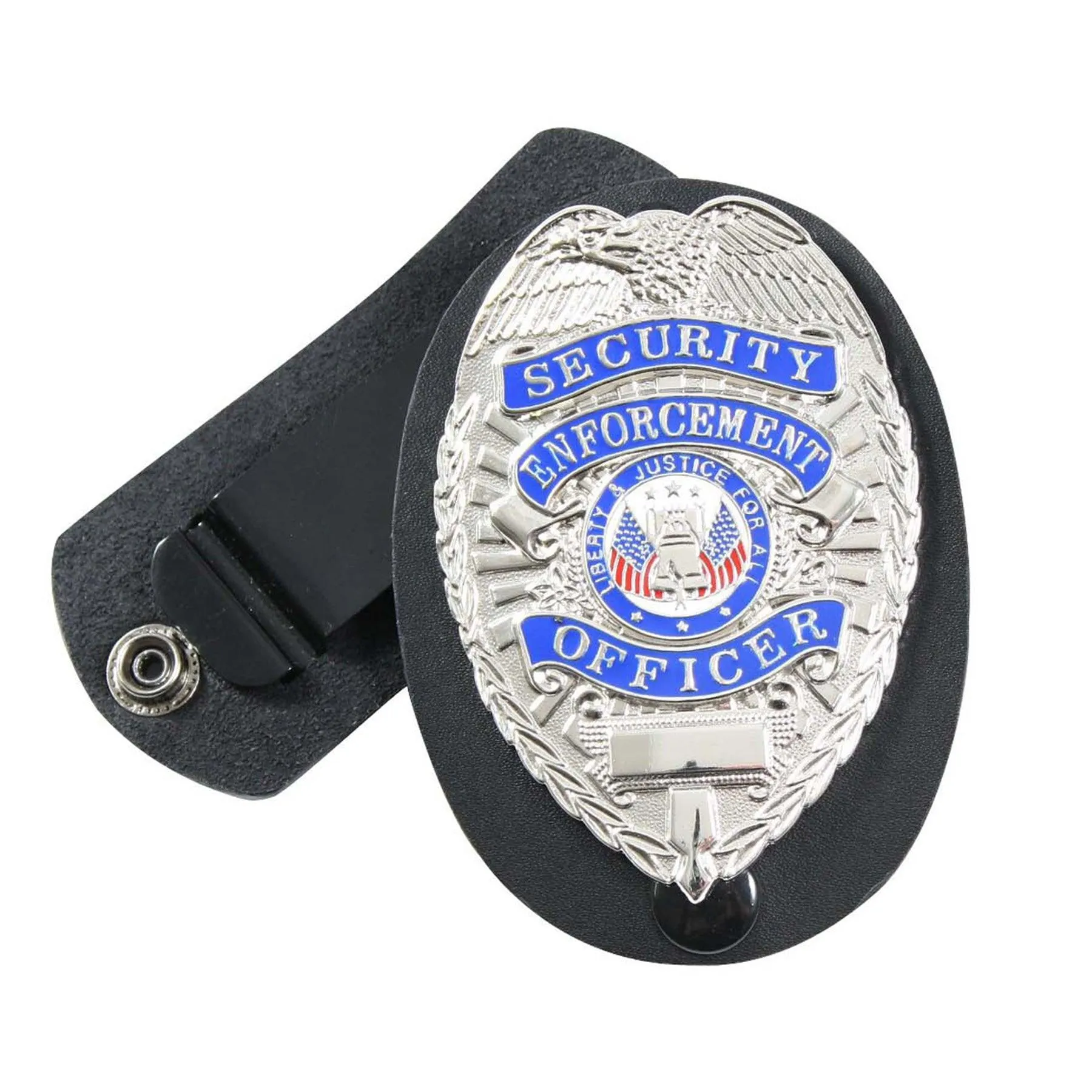 Leather Clip-On Badge Holder with Swivel Snap