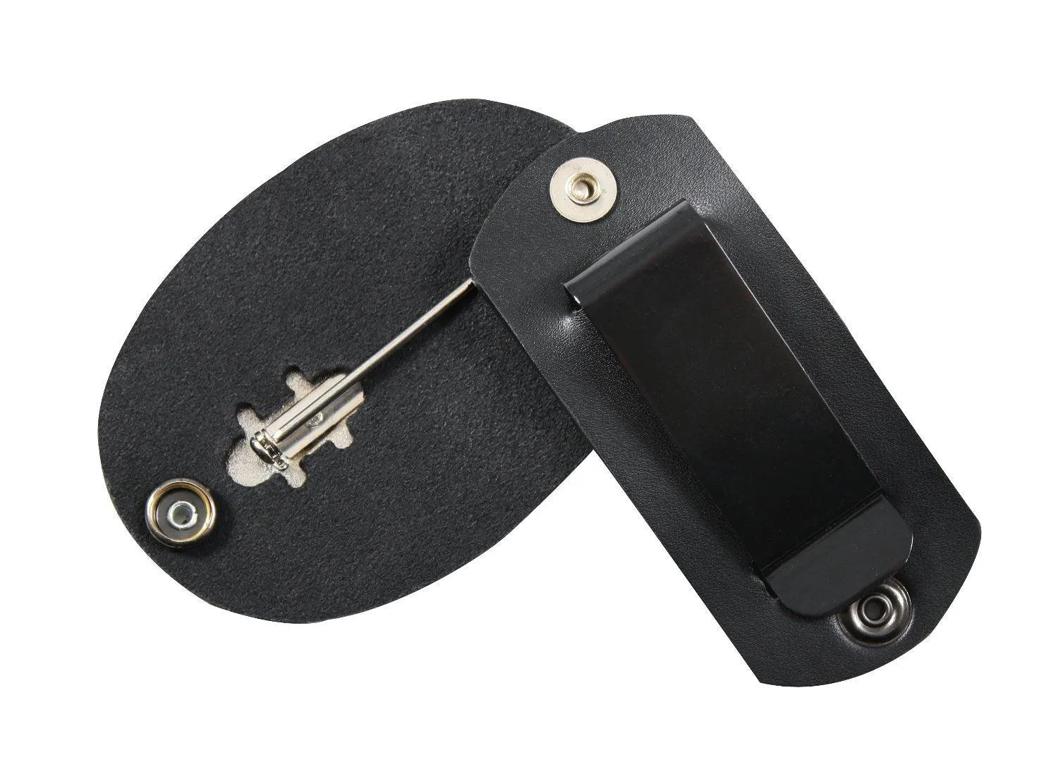 Leather Clip-On Badge Holder with Swivel Snap