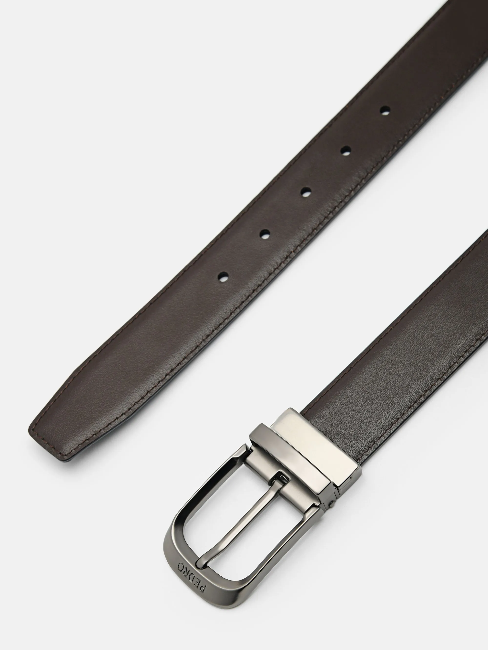 Leather Reversible Pin Belt