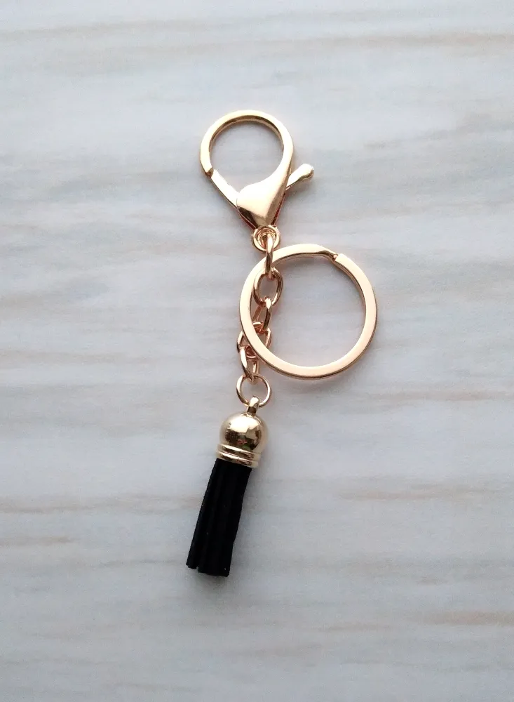 Leather Tasseled Key Ring