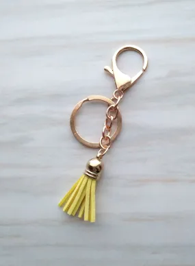 Leather Tasseled Key Ring