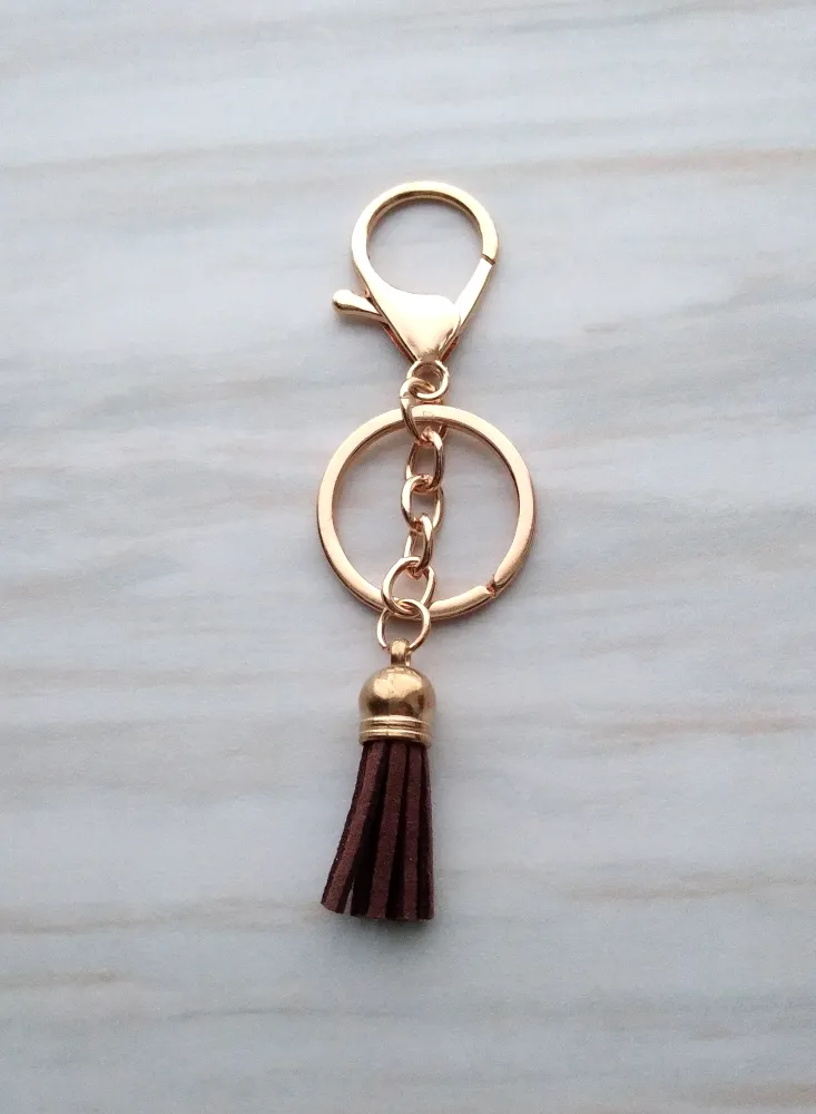 Leather Tasseled Key Ring