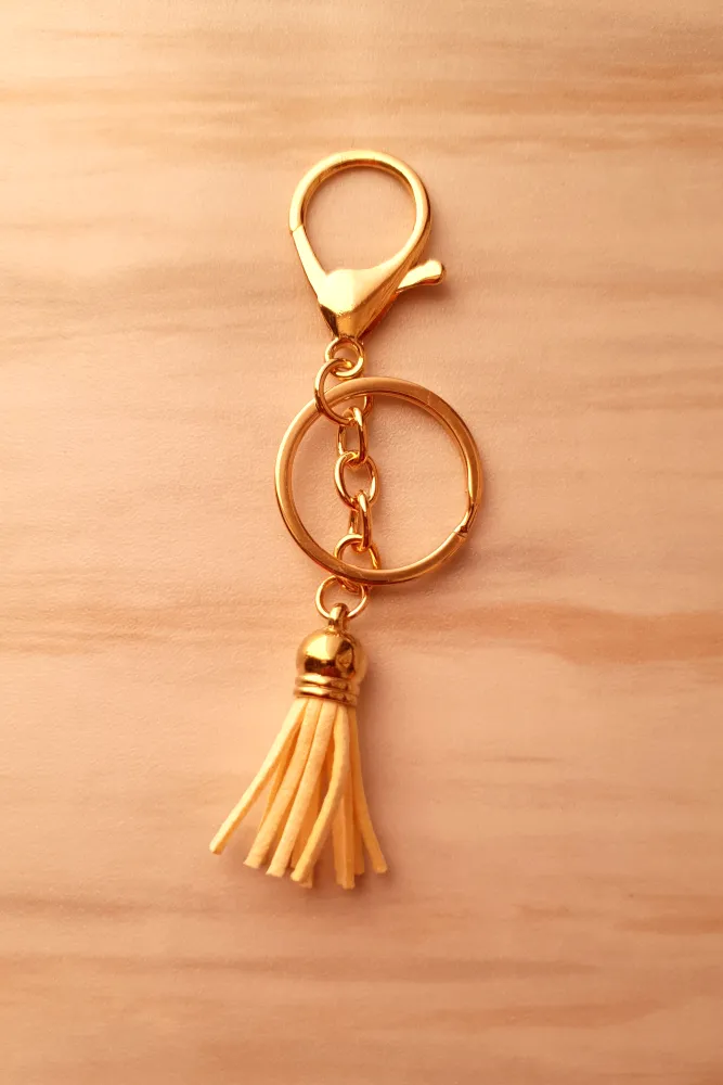 Leather Tasseled Key Ring