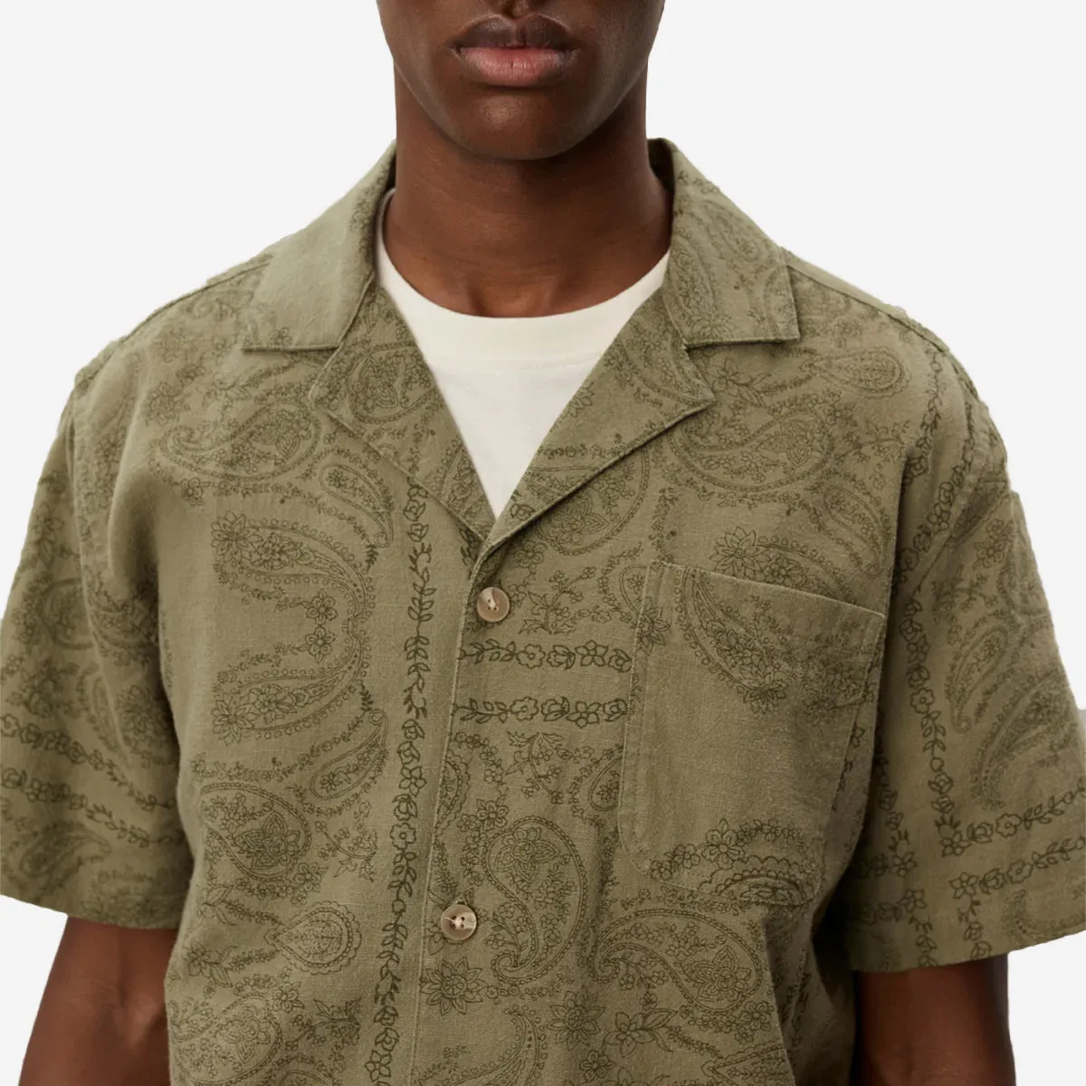 Lesley Paisley Vacation S/S Shirt - Surplus Green