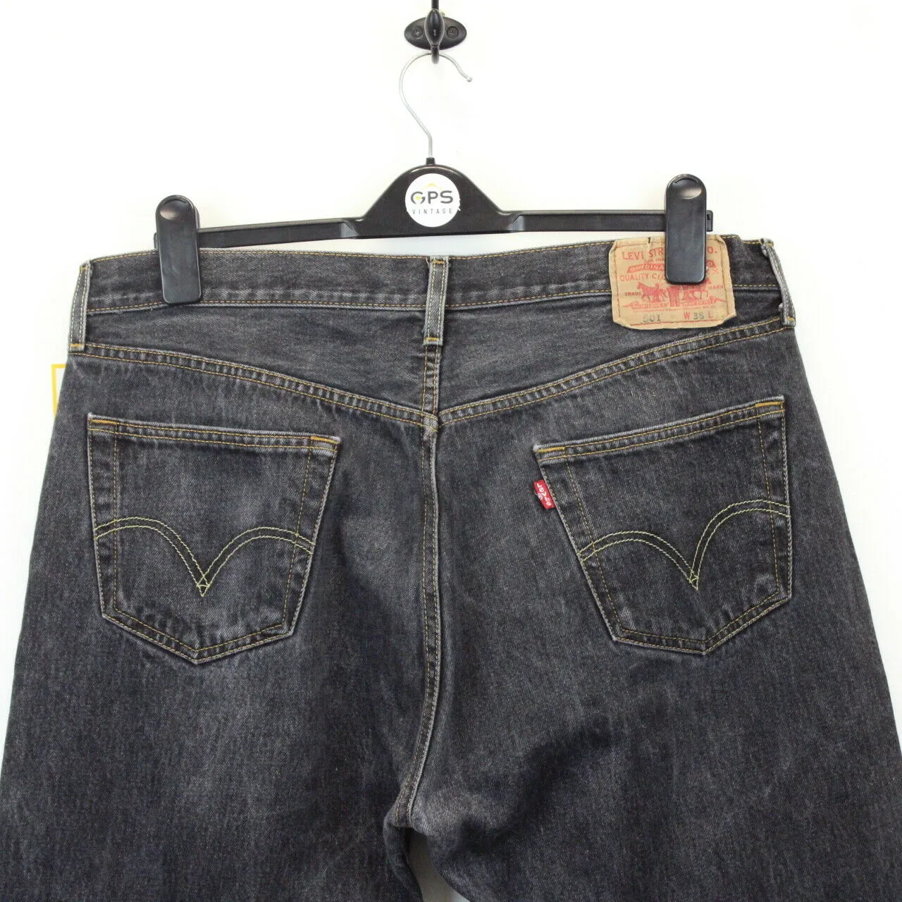 LEVIS 501 Jeans Black Charcoal | W38 L28