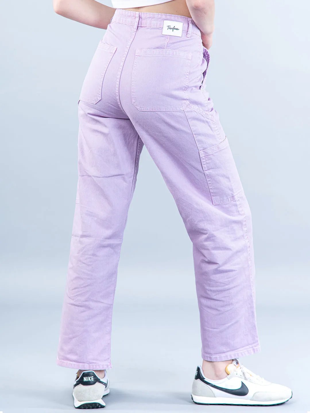 Lilac Cargo Jeans For Women