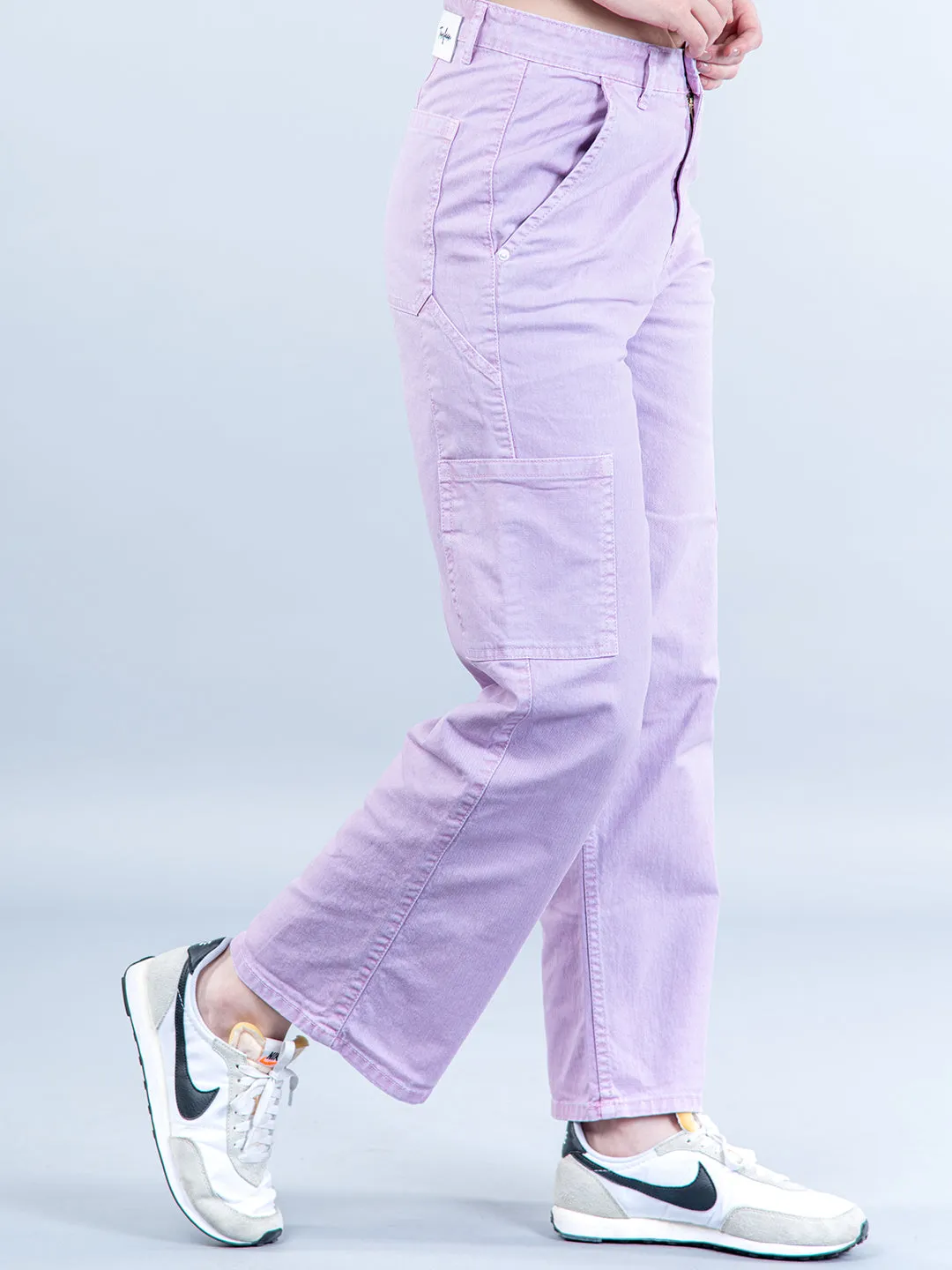 Lilac Cargo Jeans For Women