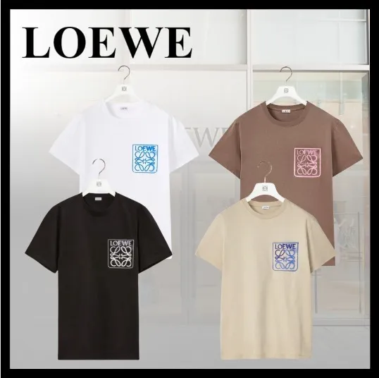 LOEWE  |Crew Neck Street Style Plain Cotton Short Sleeves Logo