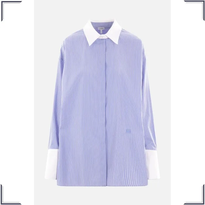 LOEWE  |Stripes Casual Style Long Sleeves Cotton Party Style