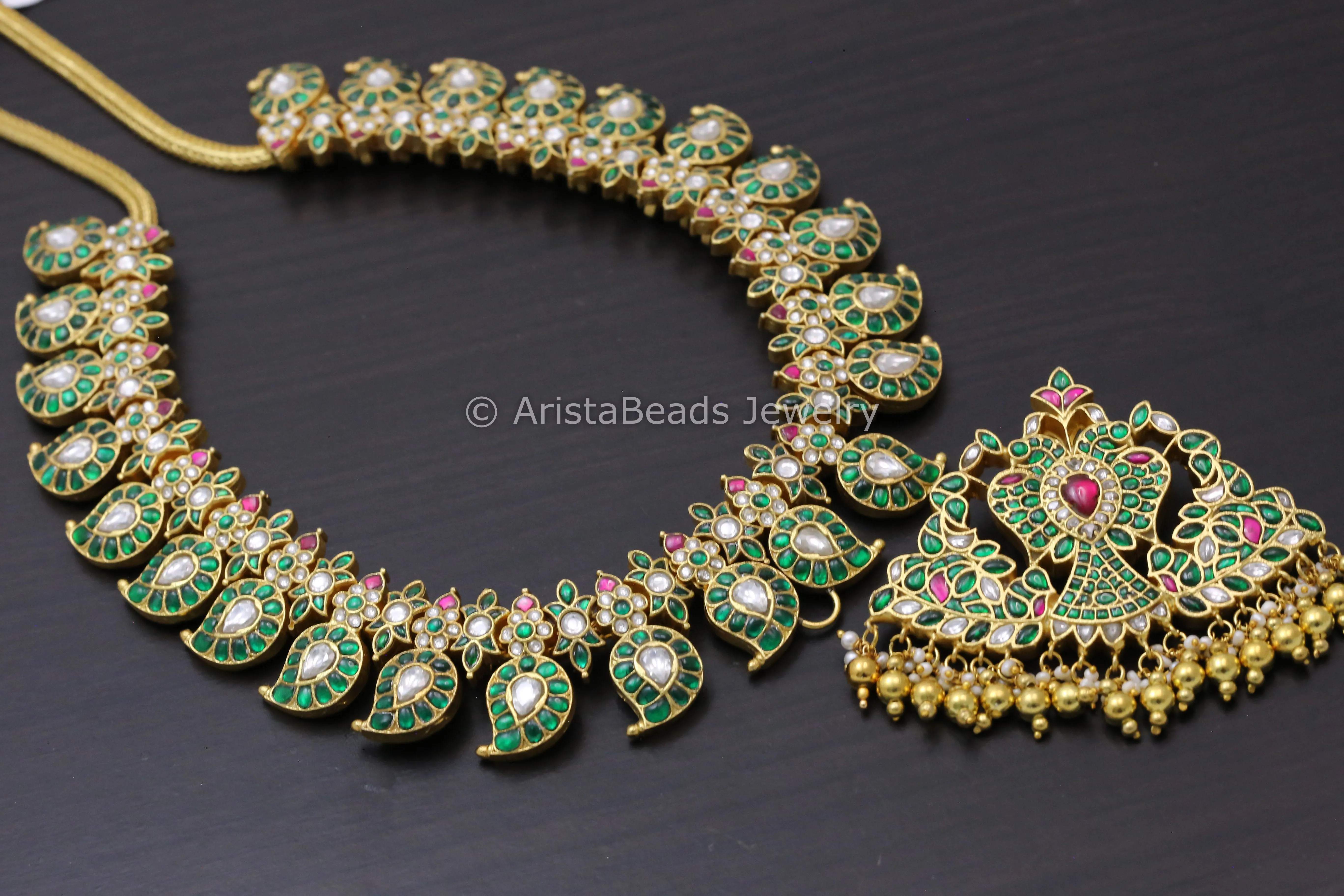 Long 2-in-1 Kundan Jadau Mango Necklace Set