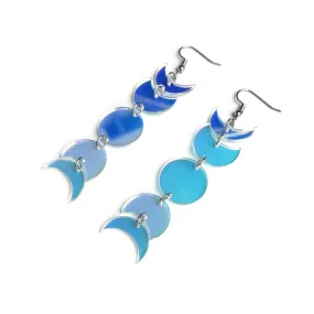 Long Dangle Moon Phases Earrings