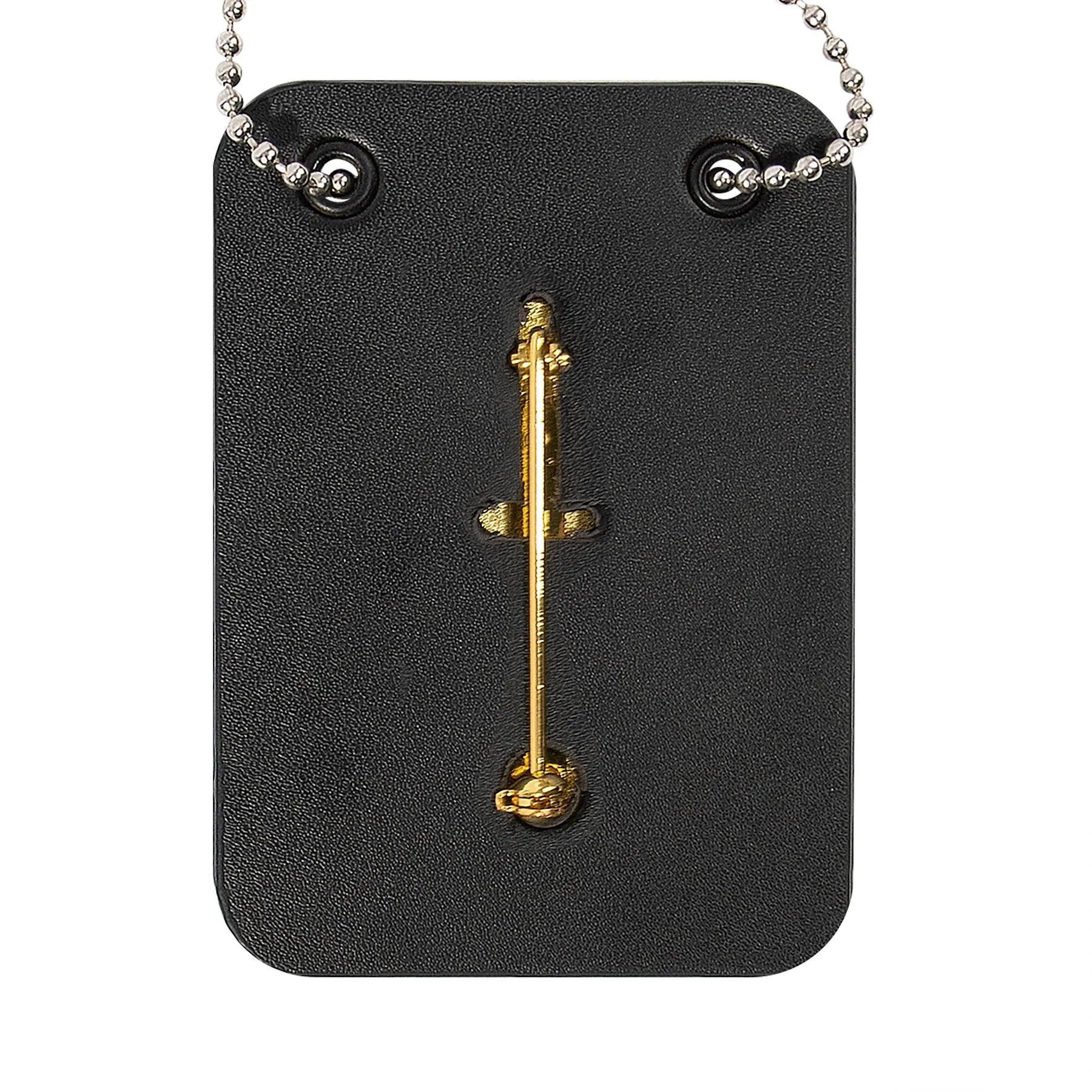 Low Profile Leather Badge Holder with Chain