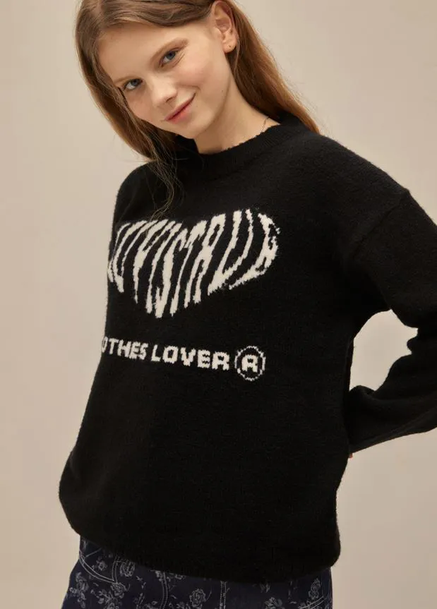 LUV IS TRUE  |Street Style Long Sleeves Oversized Logo V-neck & Crew neck