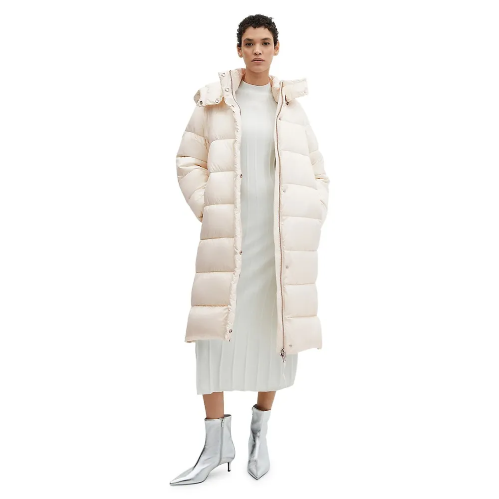 Mango Hooded Longline Puffer Coat