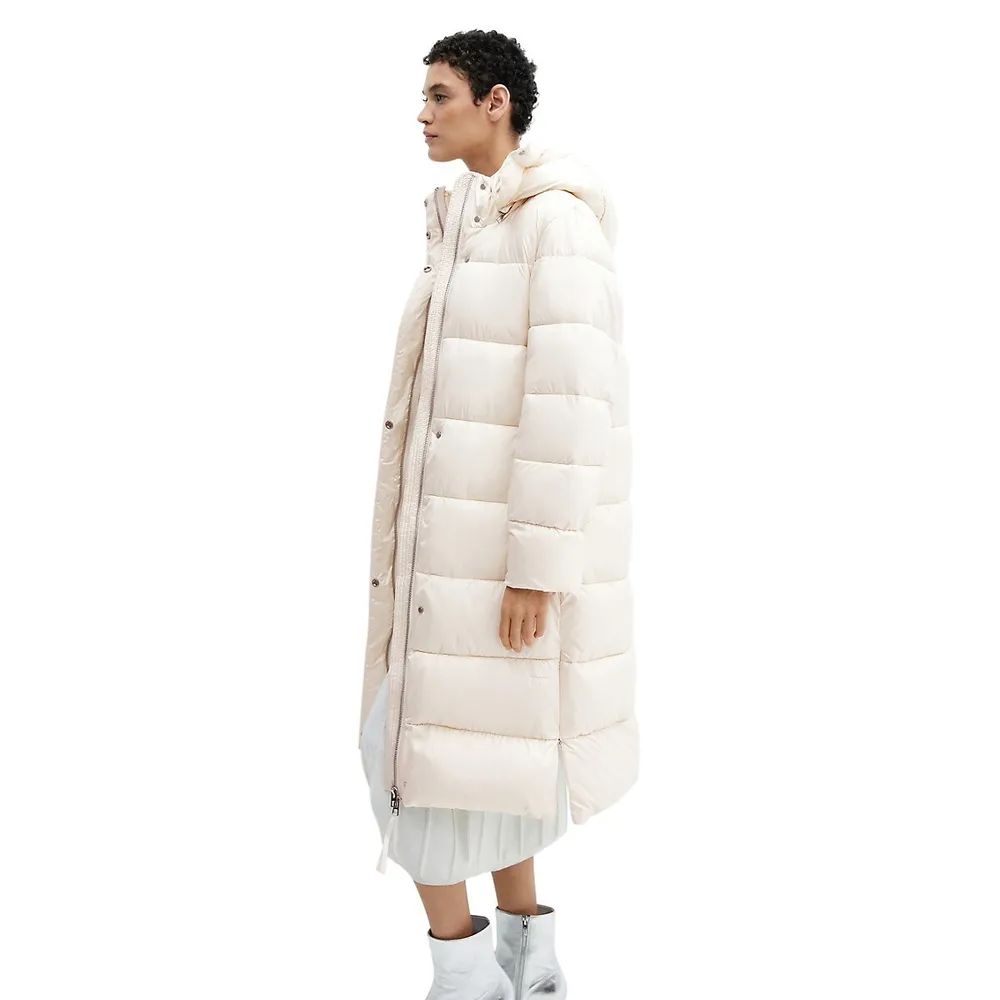 Mango Hooded Longline Puffer Coat