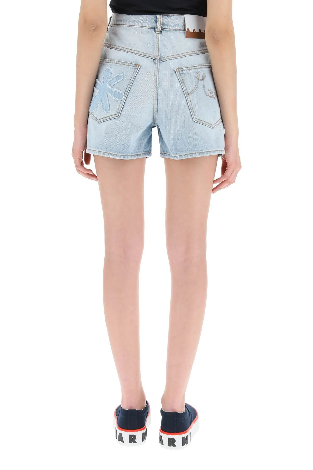 Marni Logo Patch Denim Shorts