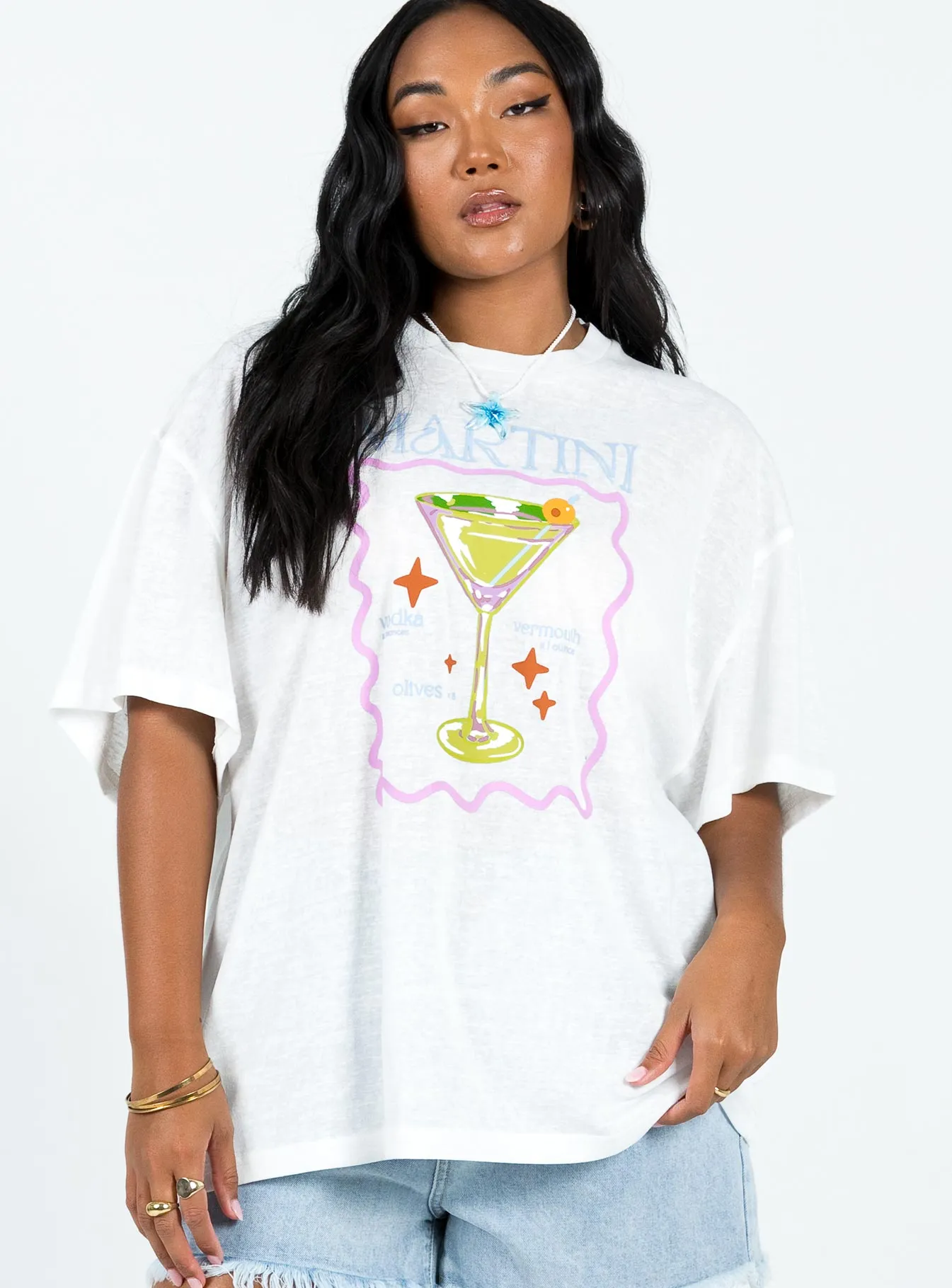 Martini Oversized Tee White