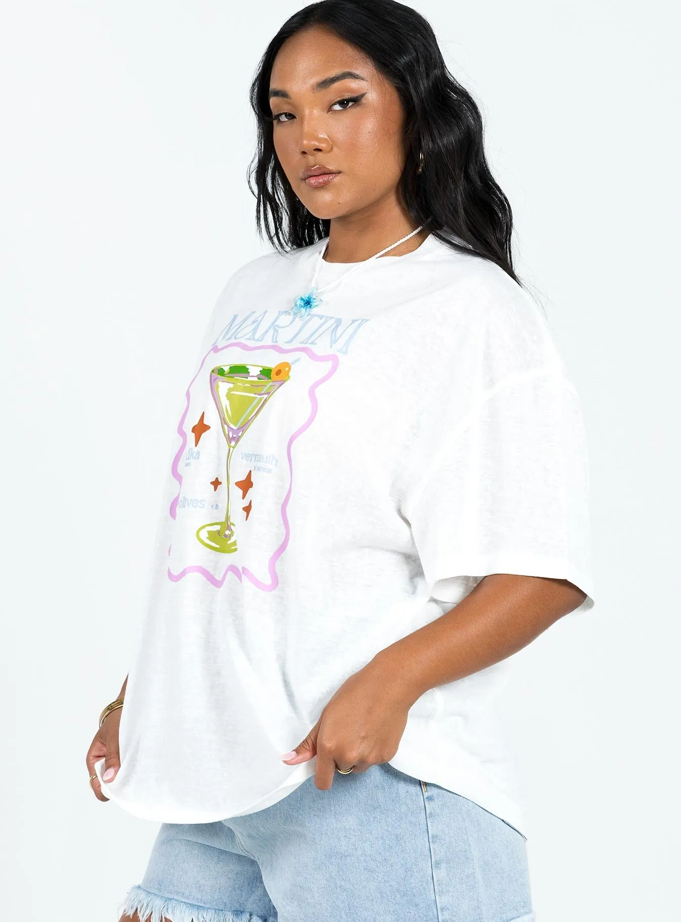 Martini Oversized Tee White