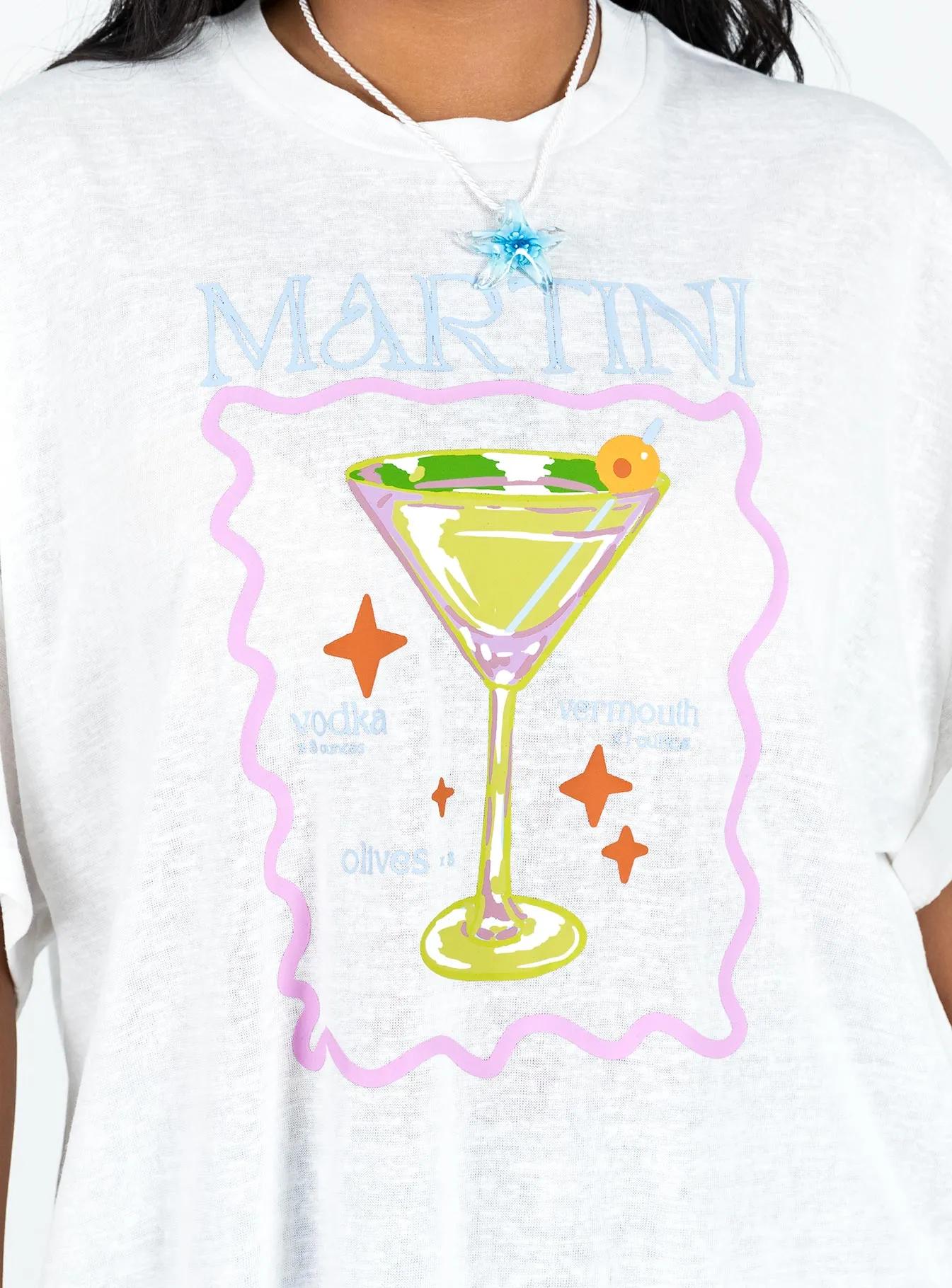 Martini Oversized Tee White