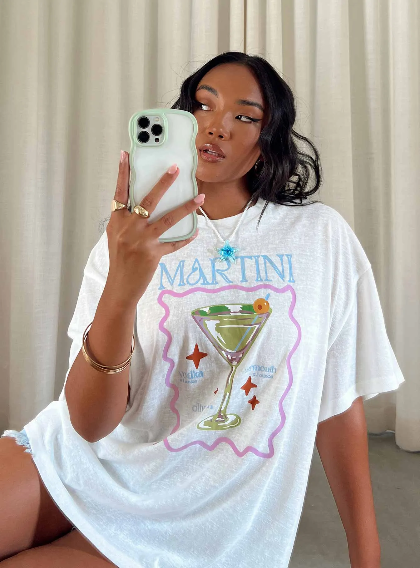 Martini Oversized Tee White