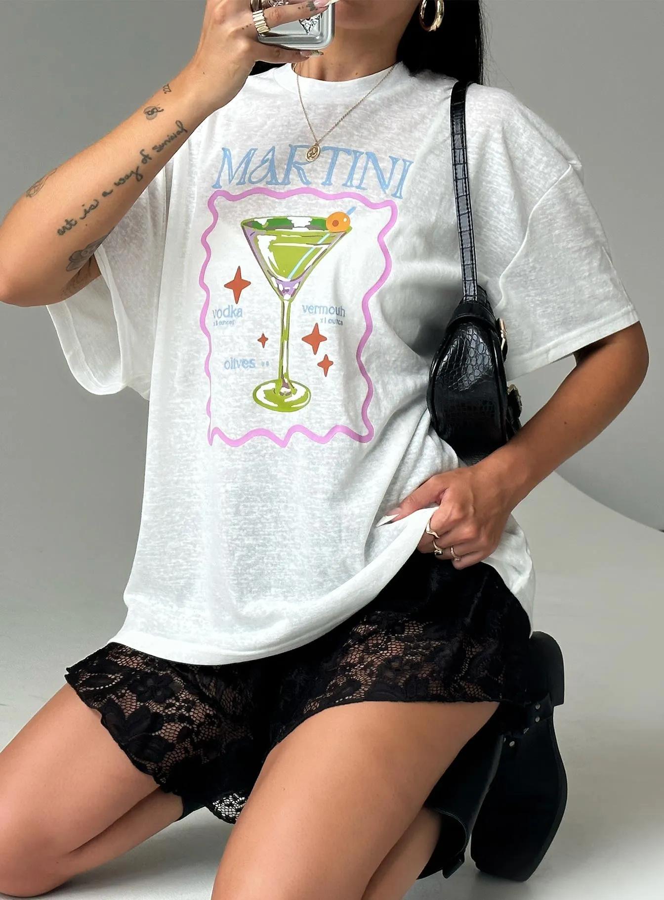 Martini Oversized Tee White