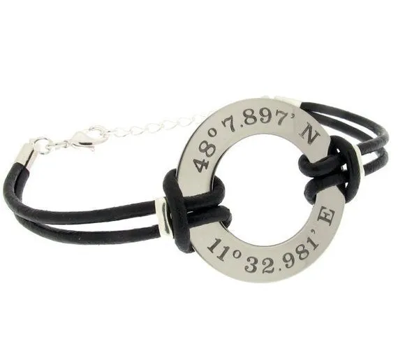 Medical Alert ID Leather Bracelet