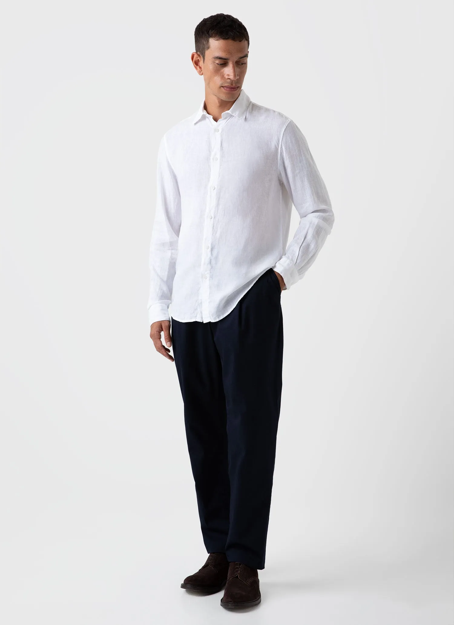 Men's Linen Shirt in White